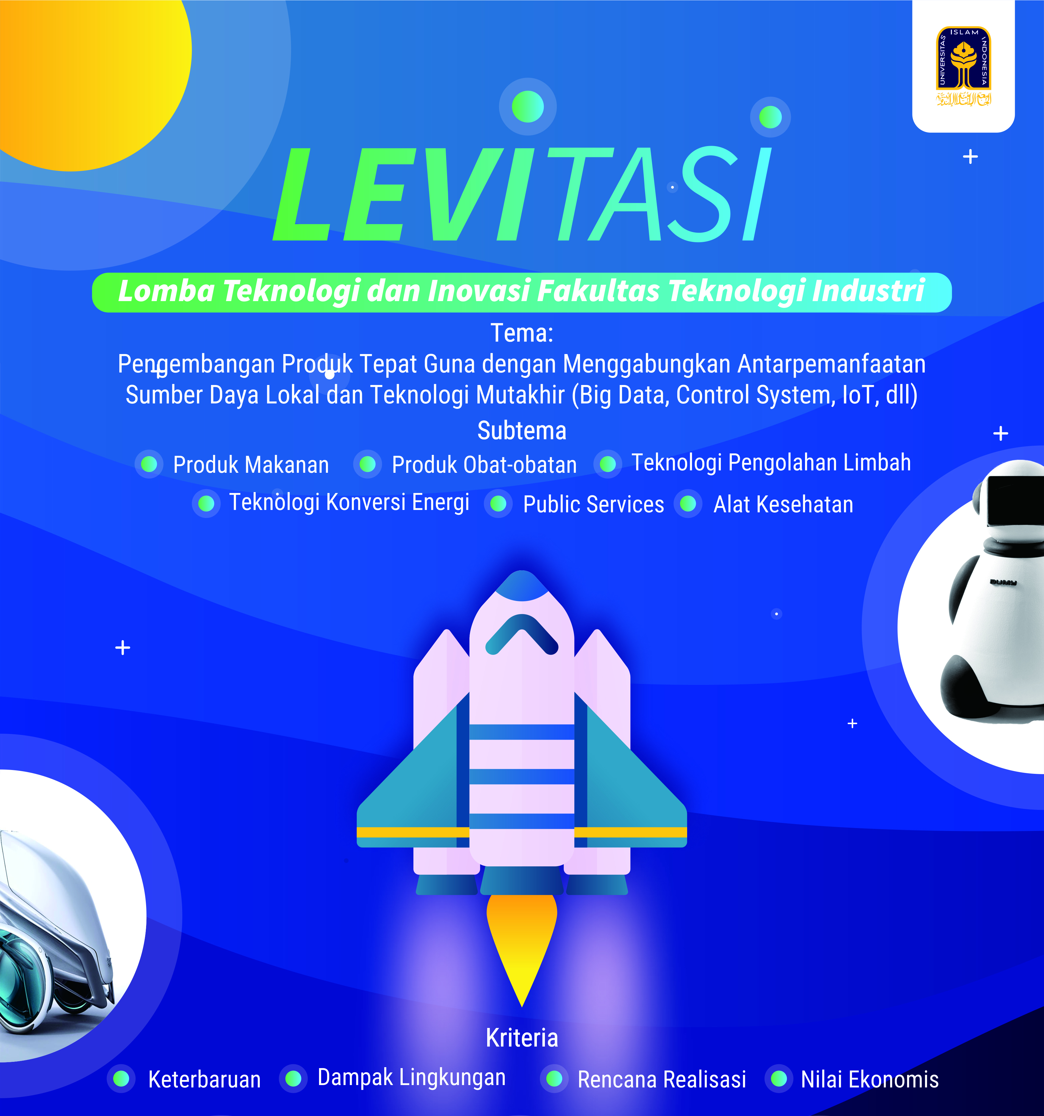 Update 16 Nopember 2018 Pengumuman 10 Finalis Levitasi Fakultas Teknologi Industri